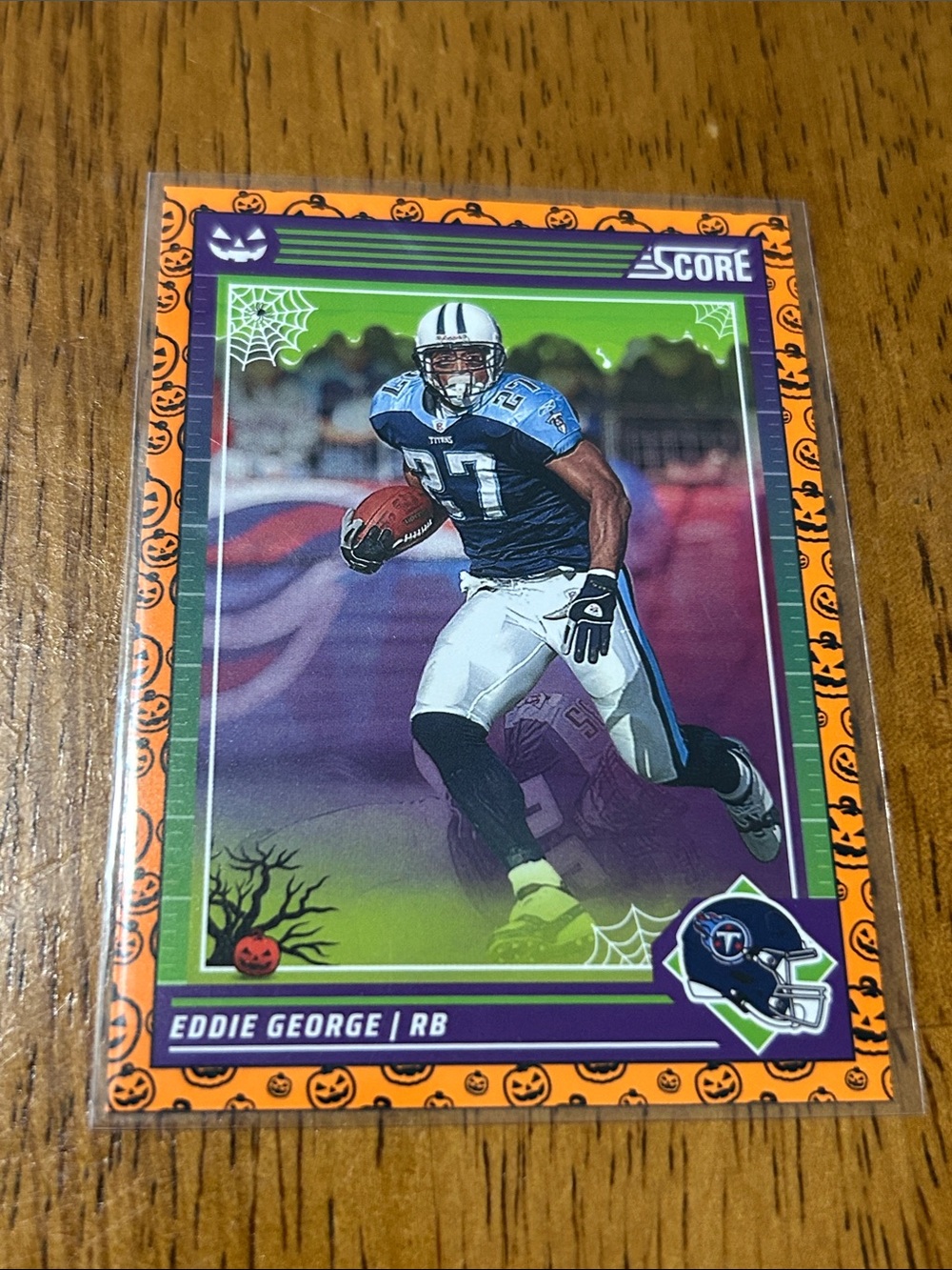 Panini Eddie George Halloween Card - Orange, Green & Purple